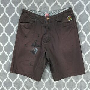 Element Burleys Skate Shorts Mens Size 34 Brown Skateboard Thrashed Paint Work